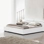 Modern Leather Logan Style Platform King Bed White