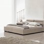 Modern Leather Logan Style Platform King Bed Beige