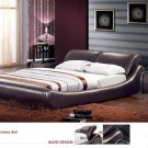 Barcelona Leather Platform King Bed Brown