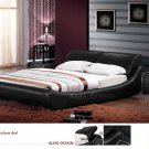 Barcelona Leather Platform King Bed Black