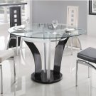 Modern Metal & Glass Daisy Round Dining Set 5-Piece White & Black