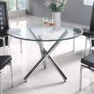 Modern Metal & Glass Distress Dining Set 5-Piece Black