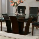 Modern Wood & Glass Daisy Dining Set 5-Piece Brown