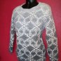 Vintage Gray Ombre Snowflake Sweater PS Small Wool Angora