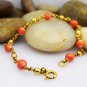 Free shipping 14K Solid Gold Coral Bracelets
