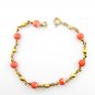 Free shipping 14K Solid Gold Coral Bracelets
