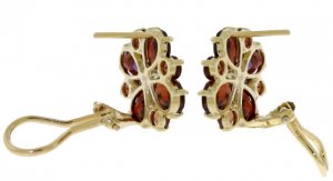 DD-2148Y: 14K SOLID GOLD FRENCH CLIPS EARRINGS WITH GARNETS