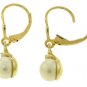 DD-3557Y: 14K.GOLD LEVER BACK EARRINGS WITH NR. DIAMONDS & PEARLS