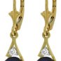 DD-3559W: 14K LEVER BACK EARRINGS W/ NR. DIAMONDS & BLACK PEARLS