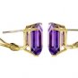 DD-1875Y: 14K. GOLD FRENCH CLIPS EARRINGS W/NATURAL AMETHYSTS