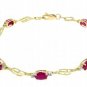 DD-1512Y: 14K. GOLD TENNIS BRACELET W/ NATURAL RUBY & DIAMONDS