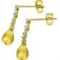 DD-4063: 14K. GOLD  EARRINGS WITH NATURAL DIAMONDS & CITRINES