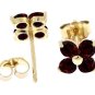 DD-2966Y: 14K. SOLID GOLD STUDS EARRINGS WITH NATURAL GARNETS