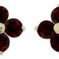 DD-2966Y: 14K. SOLID GOLD STUDS EARRINGS WITH NATURAL GARNETS