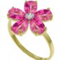 DD-R-3418Y: 14K SOLID GOLD RING WITH NATURAL DIAMOND & PINK TOPAZ