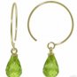 DD-2862Y: 14K. GOLD CIRCLE WIRE EARRINGS WITH NATURAL PERIDOT