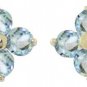 DD-2967Y: 14K. SOLID GOLD STUDS EARRINGS WITH NATURAL AQUAMARINES