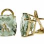 DD-2321Y: 14K. GOLD FRENCH CLIPS EARRINGS WITH GREEN AMETHYSTS