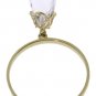 DD-R-2639Y: 14K.SOLID GOLD RING WITH DANGLING BRIOLETTE WHITE TOPAZ