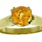 DD-2849 :14K. SOLID GOLD SOLITAIRE RING WITH NATURAL CITRINE