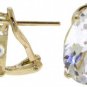 DD-2447Y: 14K. GOLD FRENCH CLIPS EARRINGS W/NATURAL WHITE TOPAZ