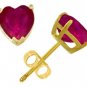 DD-4160Y: 14K. YELLOW SOLID GOLD  NECKLACE  W/ NATURAL HEART RUBY