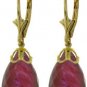 DD-3280W: 14K. WHITE GOLD LEVERBACK EARRINGS WITH BRIOLETTE RUBYS