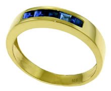 DD-R-3983W: 14K. SOLID GOLD RING WITH  NATURAL  SAPPHIRES