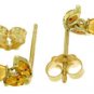 DD-3108Y: 14K. SOLID GOLD STUD EARRINGS WITH NATURAL  CITRINES