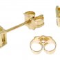 DD-2063Y: 14K. GOLD STUD EARRINGS W/PRINCESS CUT NATURAL CITRINES
