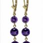 DD-1606Y: 14K SOLID GOLD CHANDELIERS EARRINGS NATURAL AMETHYST