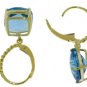 DD-3181Y: 14K. GOLD LEVER BACK EARRINGS WITH NATURAL BLUE TOPAZ