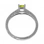DD-R-3047W: 14K. WHITE GOLD RING WITH NATURAL DIAMONDS & PERIDOT