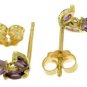 DD-3068Y: 14K. SOLID GOLD STUD EARRINGS WITH NATURAL  AMETHYST
