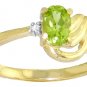 DD-R-1241Y: 14K. SOLID GOLD RING WITH NATURAL DIAMOND & PERIDOT