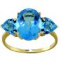 DD-R-1647Y: . GOLD RING WITH NATURAL OVAL & HEART BLUE TOPAZ