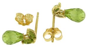 DD-3107Y: 14K. SOLID GOLD STUD EARRINGS WITH NATURAL  PERIDOTS