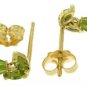 DD-3107Y: 14K. SOLID GOLD STUD EARRINGS WITH NATURAL  PERIDOTS