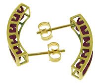 DD-3520: 14K. SOLID GOLD EARRINGS WITH NATURAL  RUBIES