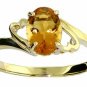 DD-2761Y: 14K. SOLID GOLD RING WITH  NATURAL OVAL CITRINE