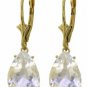 DD-2891Y: 14K. GOLD LEVER BACK EARRING NATURAL13x9 mm WHITE TOPAZ