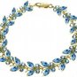 DD-B-2631Y: 14K. SOLID GOLD BUTTERFLY  BRACELET WITH  BLUE TOPAZ