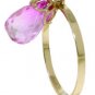 DD-2691Y: 14K. SOLID GOLD NECKLACE WITH NATURAL PINK TOPAZ