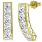 DD-3536W: 14K. SOLID GOLD EARRINGS WITH NATURAL WHITE TOPAZ