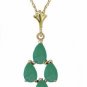 DD-2110Y: 14K. SOLID GOLD NECKLACE WITH NATURAL EMERALDS