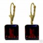 DD-2896Y: 14K. GOLD LEVER BACK EARRINGS NATURAL OCTAGON GARNET
