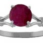 DD-R-2083W: 14K. GOLD RING WITH NATURAL DIAMONDS & ROUND RUBY