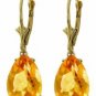 DD-2890Y: 14K. GOLD LEVER BACK EARRINGS NATURAL13x9 mm CITRINES