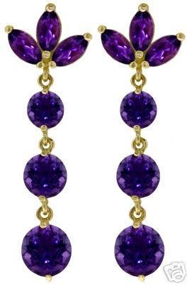 DD-2713Y: 14K. SOLID GOLD CHANDELIER EARRING WITH AMETHYST