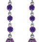 DD-3244W: 14K GOLD CHANDELIERS EARRINGS WITH NATURAL AMETHYSTS